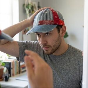 Polo Ralph Lauren Patchwork Red and Blue Bandana Denim Hat